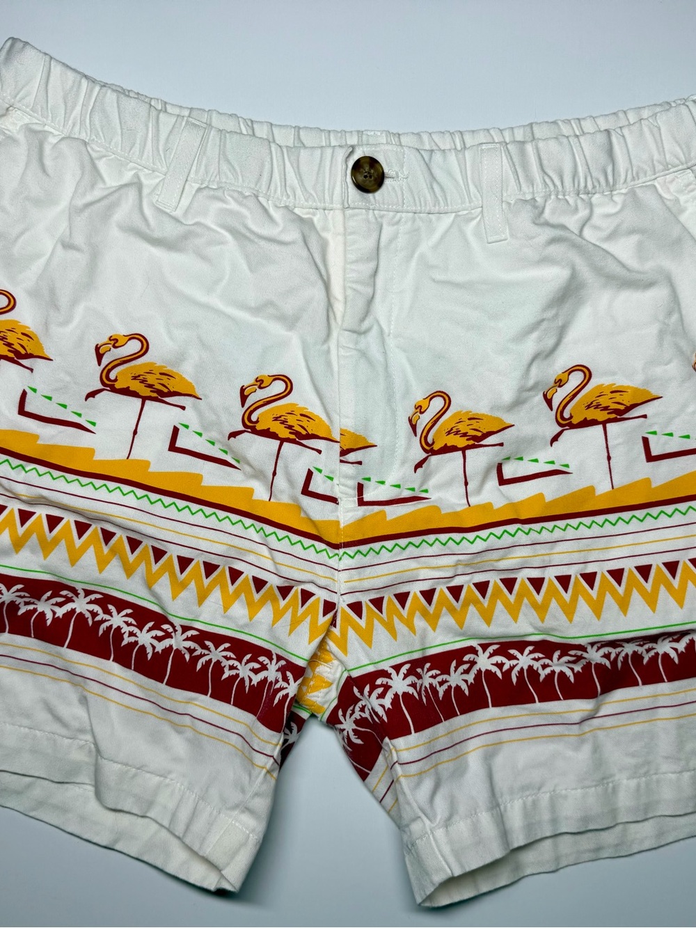 Chubbies Flamingo Palm Tree Tropical Retro Chino Shorts White XXL